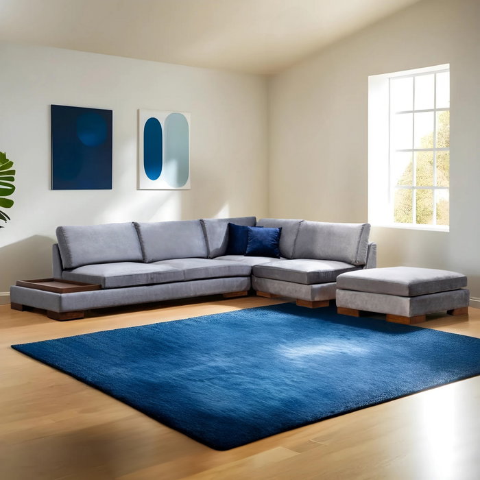 Atelier Del Sofa Tulip Sofá Esquinero Derecho con Puf - Gris Oscuro Atelier Del Sofa Tulip Sofá Esquinero Derecho con Puf - Gris Oscuro